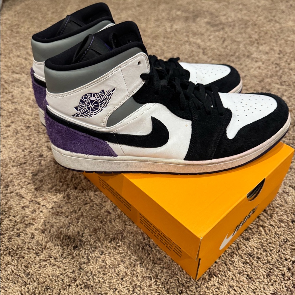 Jordan Athletic Shoes Black White Purple